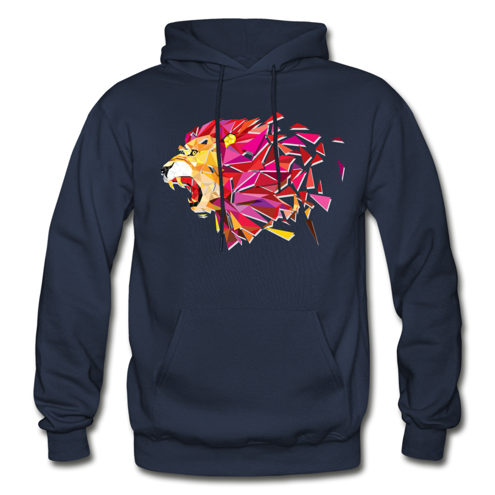 Abstract Lion Hoodie - navy