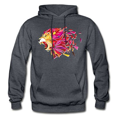 Abstract Lion Hoodie - charcoal gray