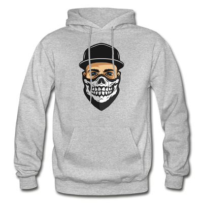Skull Mask Hoodie - heather gray