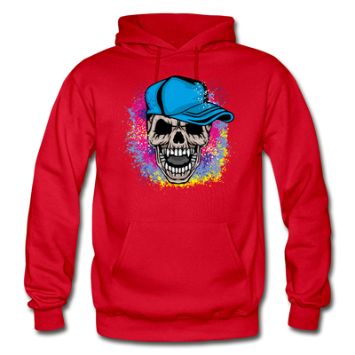 Colorful Skull Hoodie - red
