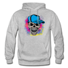 Colorful Skull Hoodie - heather gray