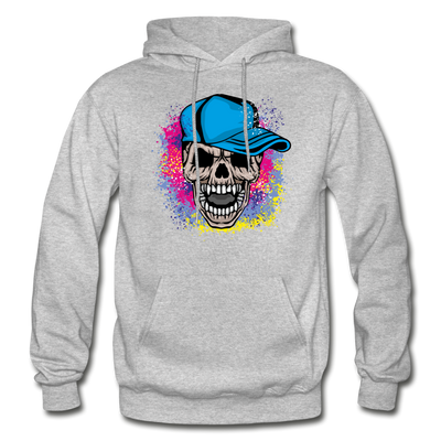 Colorful Skull Hoodie - heather gray