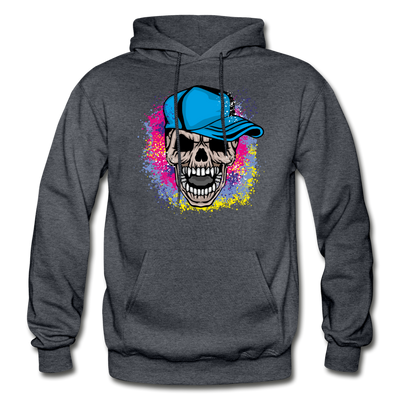 Colorful Skull Hoodie - charcoal gray