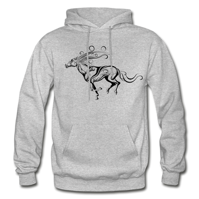 Tribal Maori Horse Hoodie - heather gray