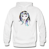 Colorful Girl Hair Hoodie - white