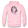 Colorful Girl Hair Hoodie - light pink