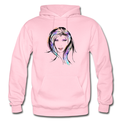 Colorful Girl Hair Hoodie - light pink