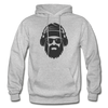 Bearded Man Headphones Hoodie - heather gray