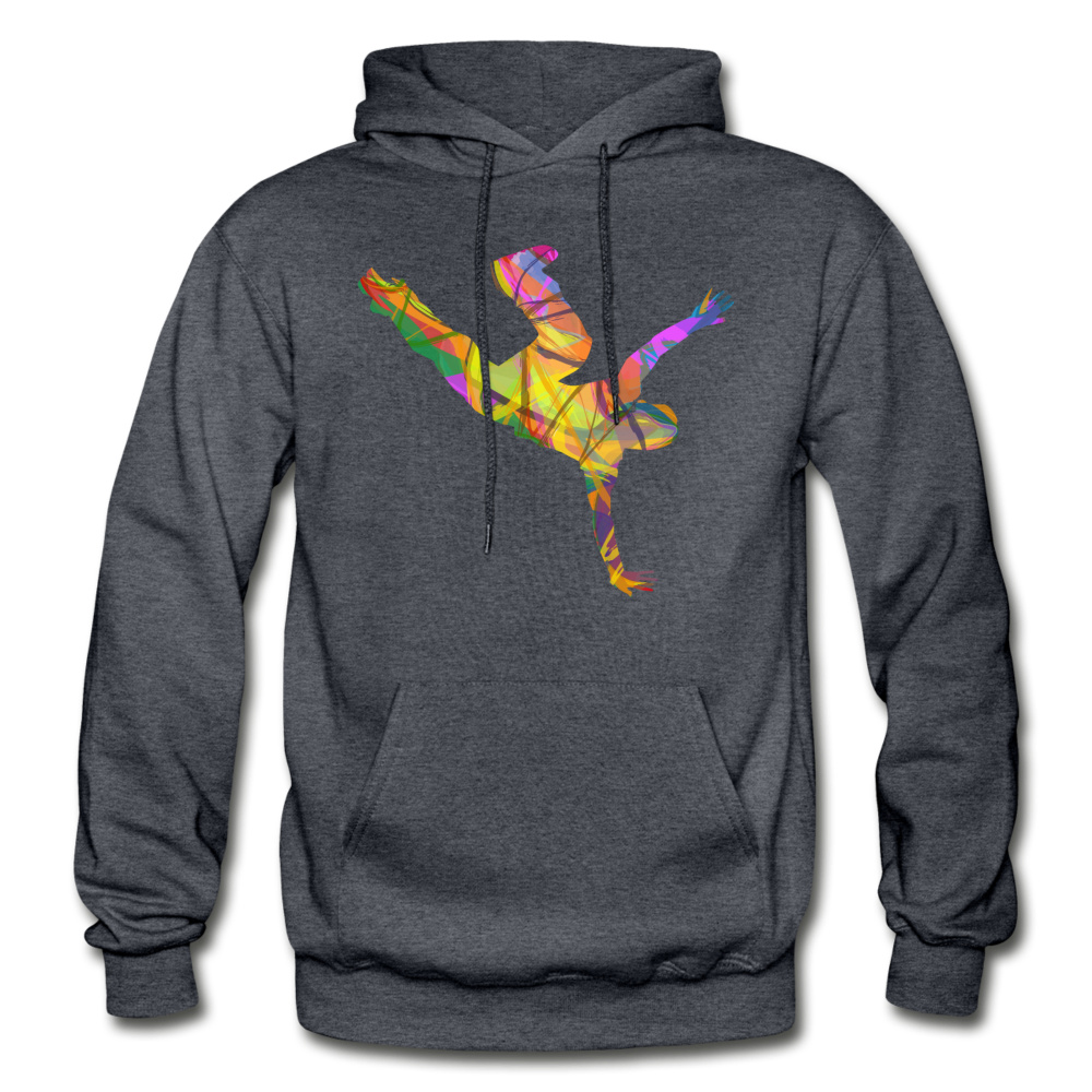 Colorful Abstract B-Boy Dancer Hoodie - charcoal gray