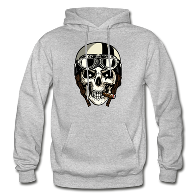 Skull Racer Hoodie - heather gray