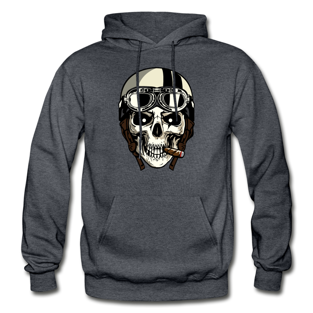 Skull Racer Hoodie - charcoal gray