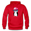 Hipster Penguin Hoodie - red