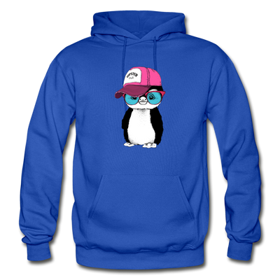 Hipster Penguin Hoodie - royal blue