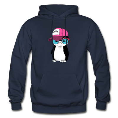 Hipster Penguin Hoodie - navy