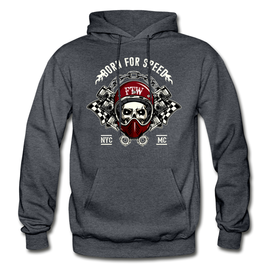 Born for Speed Racer Skull - charcoal gray