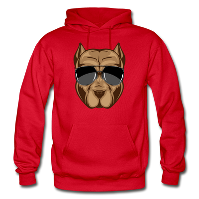 Cool Dog Sunglasses Hoodie - red