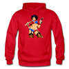 Badass Girl Cartoon Hoodie - red