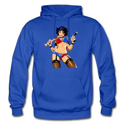 Badass Girl Cartoon Hoodie - royal blue