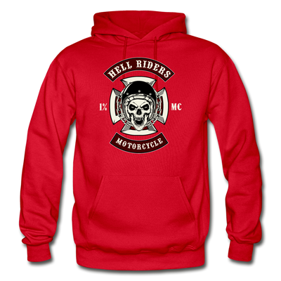 Hell Riders Motorcycle Hoodie - red