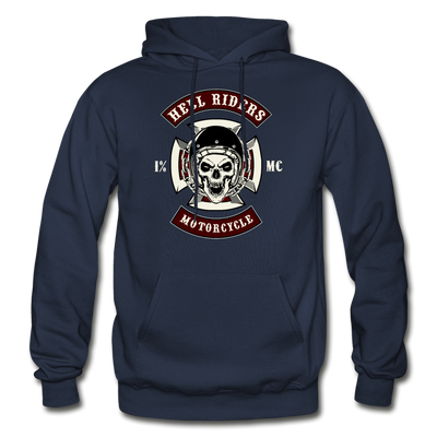 Hell Riders Motorcycle Hoodie - navy