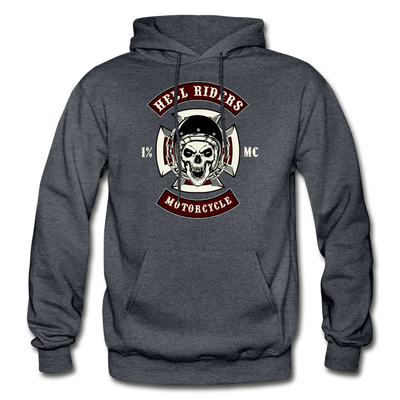 Hell Riders Motorcycle Hoodie - charcoal gray