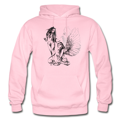 Tribal Maori Devil Angel Girls Hoodie - light pink