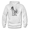 Tribal Maori Devil Angel Girls Hoodie - light heather gray