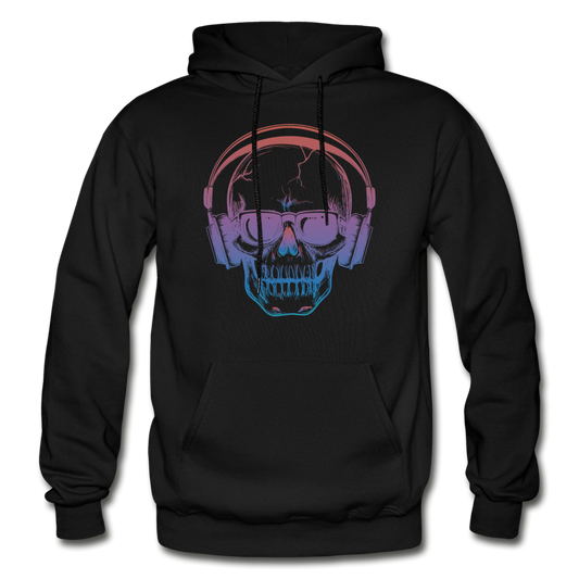 Skull Headphones Hoodie - black