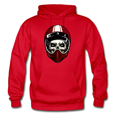 Racer Helmet Skull Hoodie - red