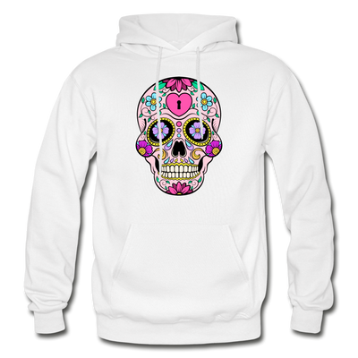 Colorful Sugar Skull Hoodie - white