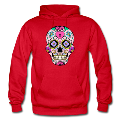 Colorful Sugar Skull Hoodie - red