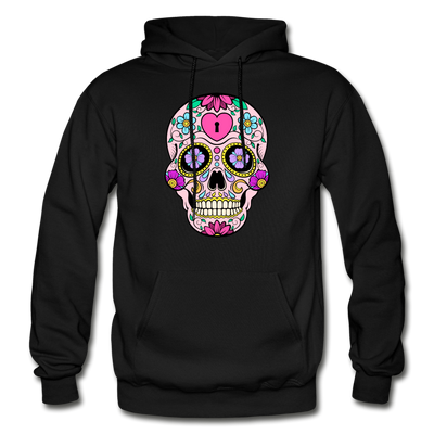 Colorful Sugar Skull Hoodie - black