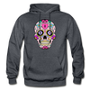 Colorful Sugar Skull Hoodie - charcoal gray