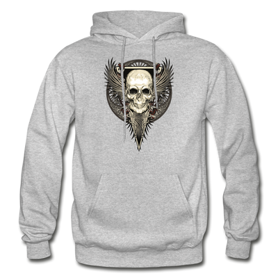 Skull Wings Hoodie - heather gray