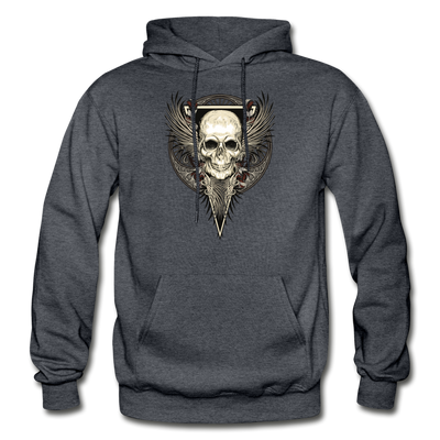 Skull Wings Hoodie - charcoal gray