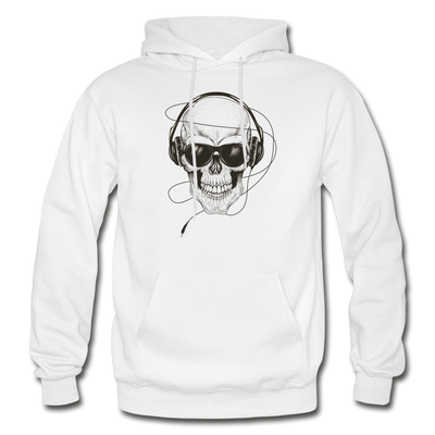 Skull Headphones Hoodie - white