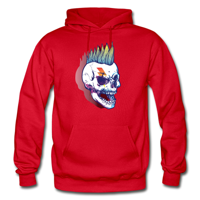 Mohawk Rockstar Skull Hoodie - red