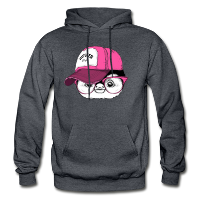 Hipster Penguin Head Hoodie - charcoal gray