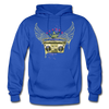 Gold Boombox Wings Hoodie - royal blue