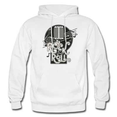 Rock & Roll Retro Microphone Hoodie - white