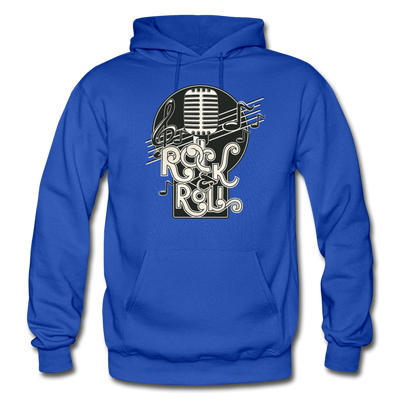 Rock & Roll Retro Microphone Hoodie - royal blue
