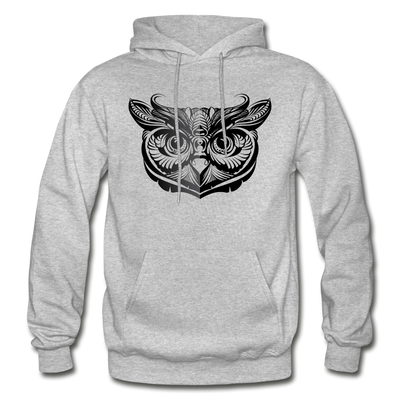 Tribal Maori Owl Hoodie - heather gray