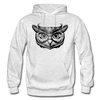 Tribal Maori Owl Hoodie - light heather gray