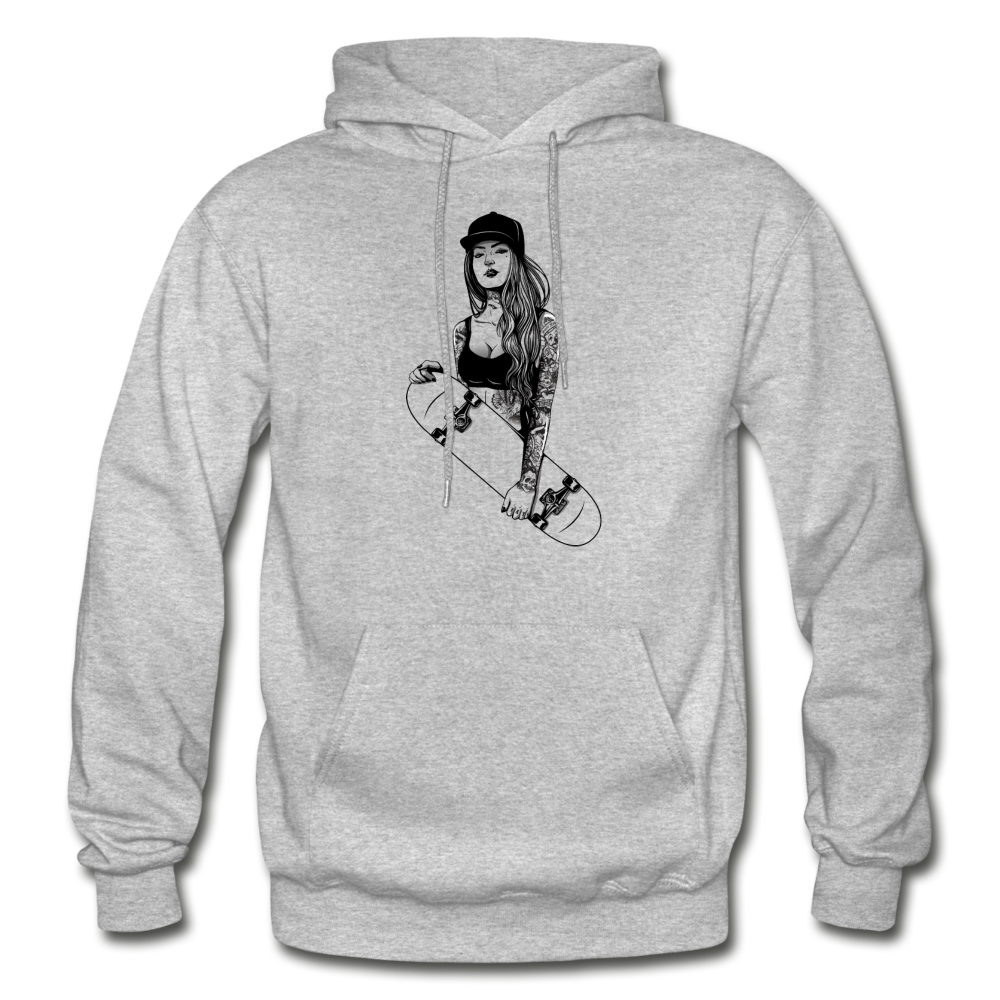 Skater Girl Hoodie - heather gray