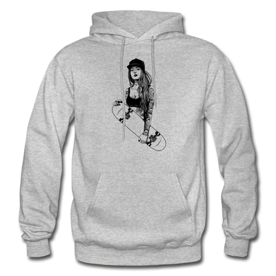 Skater Girl Hoodie - heather gray