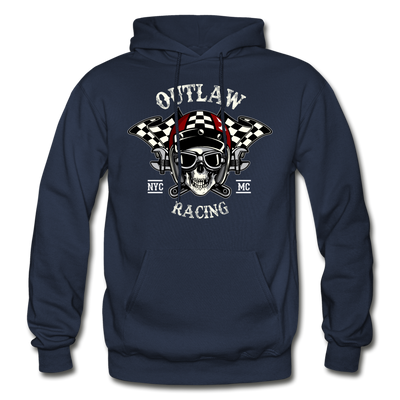 Outlay Racing Skull Hoodie - navy