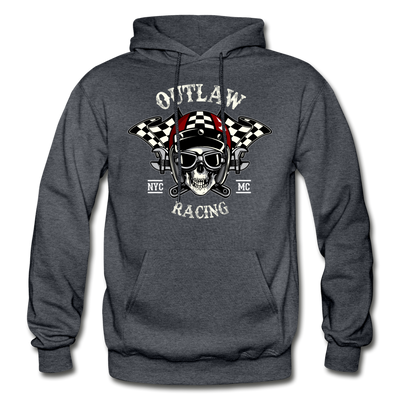Outlay Racing Skull Hoodie - charcoal gray