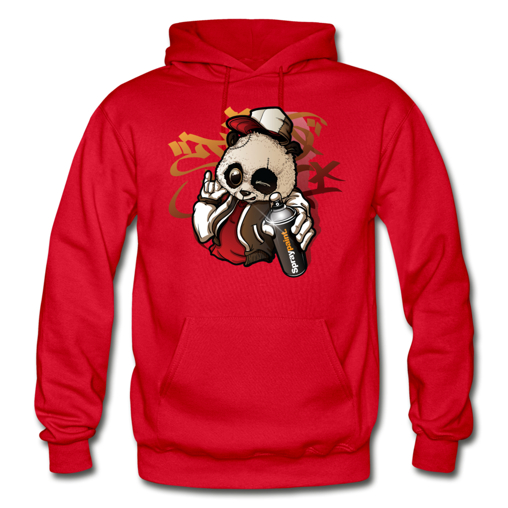 Hip Hop Panda Graffiti Artist Hoodie - red