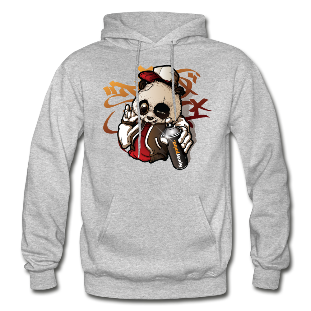 Hip Hop Panda Graffiti Artist Hoodie - heather gray