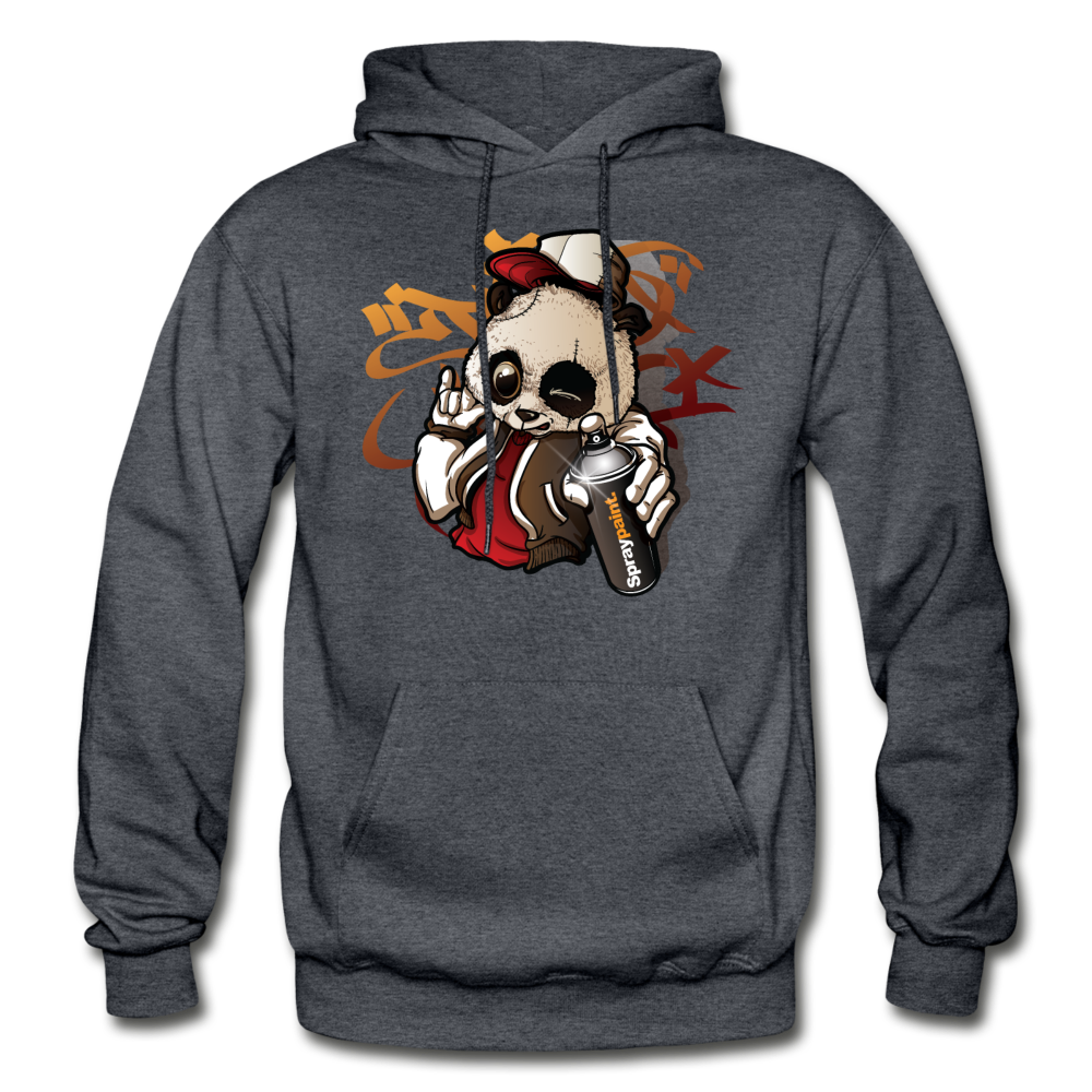 Hip Hop Panda Graffiti Artist Hoodie - charcoal gray